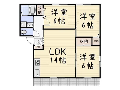 クッキースクエアA棟【1階】の間取り