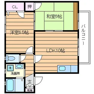 アピオ千里F棟【1階】の間取り