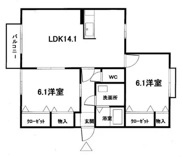 クレスト星ヶ丘【201号室】の間取り