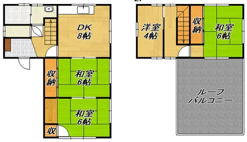 福岡県北九州市小倉北区熊谷4丁目【一戸建】の間取り