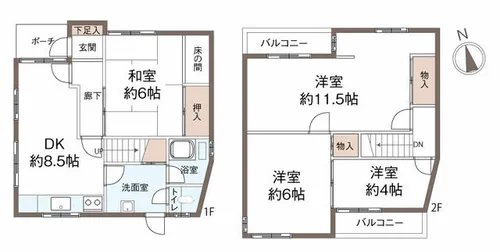兵庫県神戸市北区鈴蘭台東町2丁目【一戸建】の間取り