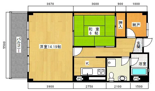兵庫県芦屋市西山町【マンション】の間取り