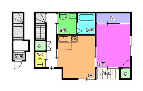 オーエスハイツⅡ【2階】の間取り