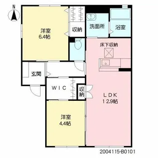 シャーメゾン頓野【B101号室】の間取り