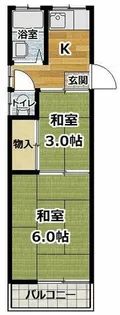 パルフェ山科【B-3号室】の間取り