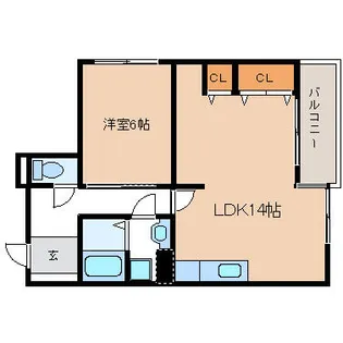 京都府長岡京市久貝2丁目【マンション】の間取り