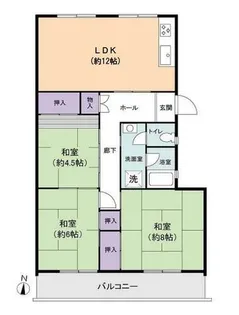 泉北宮山台団地3号棟【401号室】の間取り