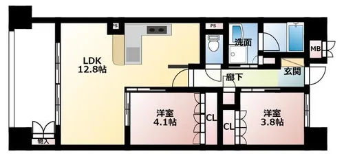 大阪府高槻市白梅町【マンション】の間取り