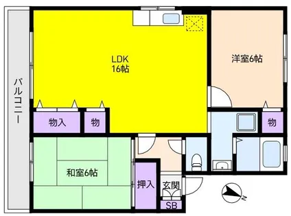 プレステージ芦屋【2階】の間取り