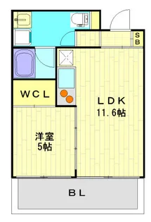 ベリスタ北梅田【13階】の間取り