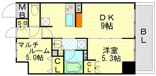 エステムプラザ梅田【3階】の間取り