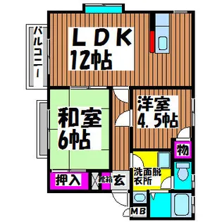 シャトレ深町B【2階】の間取り