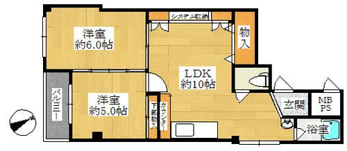 甲子園第5コーポラス【5階】の間取り