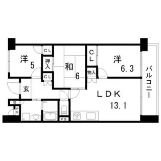 サイコート鈴蘭台【2階】の間取り