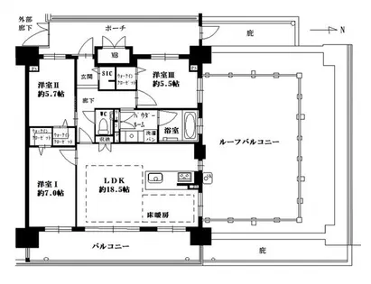 アクタス博多グランミライ【9階】の間取り