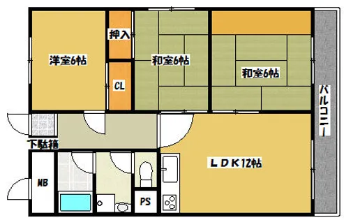 大阪府守口市藤田町4丁目【マンション】の間取り