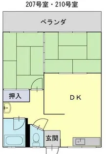 タカシナハイツ【210号室】の間取り
