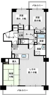 リベラス21 13号棟【3階】の間取り