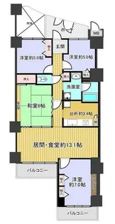 サンシティ貝塚弐番館【1302号室】の間取り