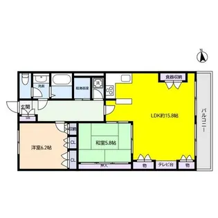 ローズハイツ芦屋【5階】の間取り