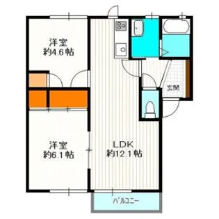 カーサ・A【202号室】の間取り