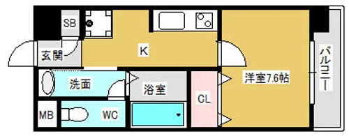 ノヴァンタ大和田【407号室】の間取り