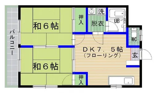 日野ハイツ【202号室】の間取り