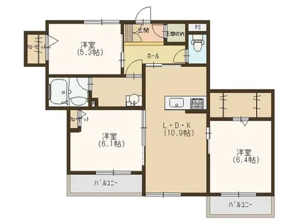 Socia(ソシア)Ⅰ【1303号室】の間取り