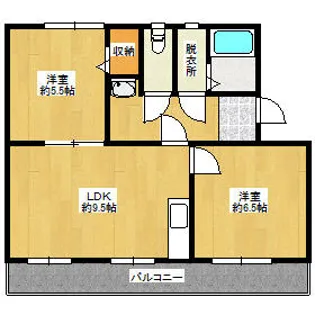コンチェルト東合川Ⅰ【108号室】の間取り