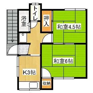 第一ふじ荘【2階】の間取り