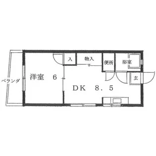 西灘マンション【303号室】の間取り