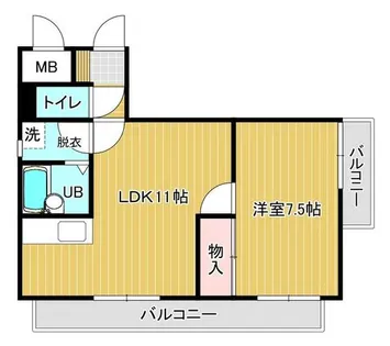 第2ハイツ原田【301号室】の間取り
