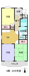 リバーサイド三日月【3階】の間取り