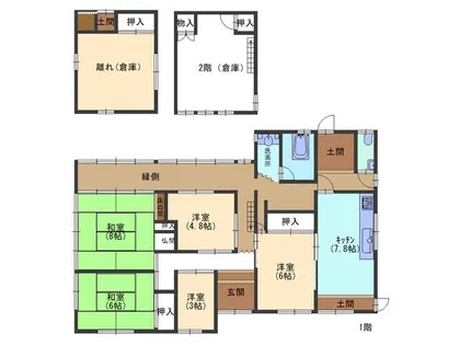 兵庫県丹波市市島町市島【一戸建】の間取り