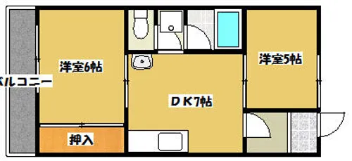 GM藤田町WEST【202号室】の間取り