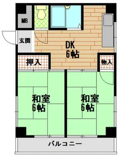 ハイム灘北【4階】の間取り