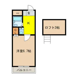 あさひハイツ【1階】の間取り