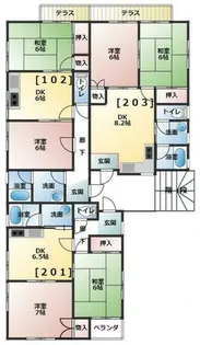 ハイツメイフェアー【203号室】の間取り