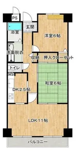 難波ノーブルMU【1102号室】の間取り