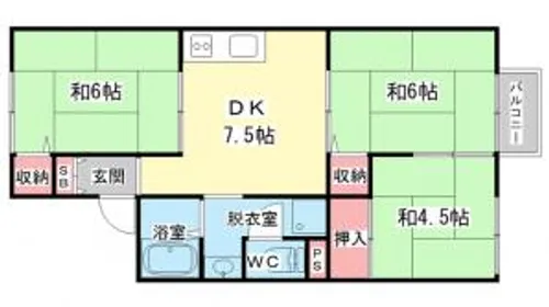大阪府柏原市太平寺2丁目【タウンハウス】の間取り