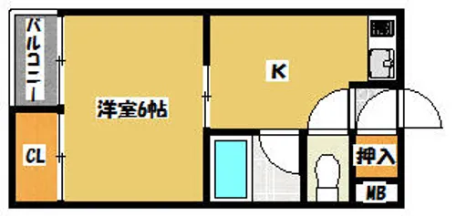 エステートTUKUI【302号室】の間取り