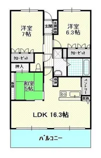 ふぁみ~ゆ泉佐野Ⅲ番館アレグロ【203号室】の間取り