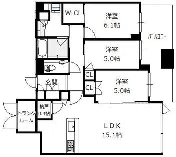 3SLDKの間取り画像