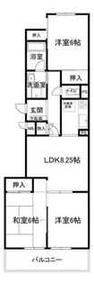 エクセルハイツ第二学園前【1階】の間取り