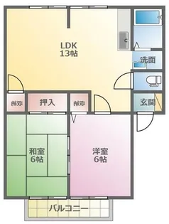 サンアベニュー城南【1階】の間取り