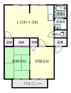 兵庫県丹波篠山市小枕【アパート】の間取り