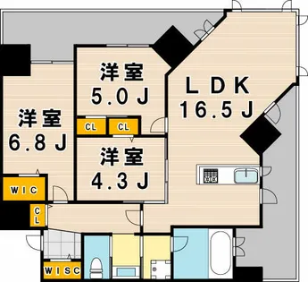 GraceHapisa西小倉レジデンス【305号室】の間取り