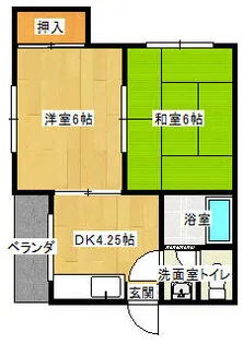 ハイリバー竹下【201号室】の間取り