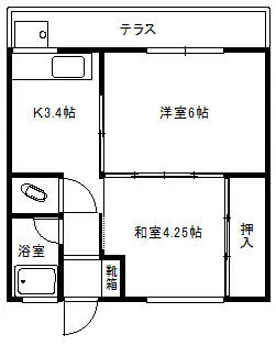 大阪府箕面市箕面3丁目【アパート】の間取り