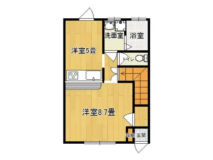 メゾネット楡生【1階】の間取り